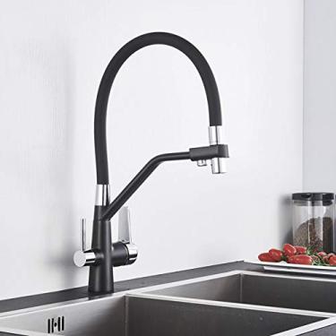 Imagem de wang hao shop Torneiras, torneiras de pia de cozinha filtradas torneiras de cozinha purificação torneira de cozinha torneira de filtro de água de rotação 360 para cozinha 3 maneiras misturador quente