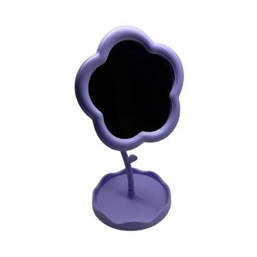 Imagem de Espelho Mesa Maquiagem Formato Flor Decorativo Roxo