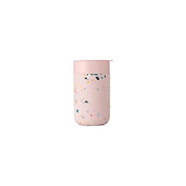 Imagem de W&P Caneca de cerâmica Porter com manga protetora de silicone, Terrazzo Blush 473 ml, copo reutilizável para café ou chá, portátil, lavável na lava-louças