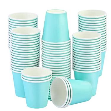 Imagem de Pacote com 100 copos descartáveis, copos de papel de 85 g, copos de café expresso, copos de banheiro descartáveis, copos de 85 g para banheiro, lanche, expresso, enxaguante bucal