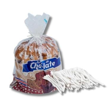 Imagem de Sacos Plásticos para Panetone 100g, 13x23cm, Kit com 100 Unidades + 100 Fechos, Embalagem para Presentes