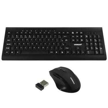 Imagem de Kit Teclado Sem Fio Satellite Ak-726g Portugues + Mouse 1.600 Dpi - Preto