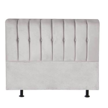 Imagem de Cabeceira Estofada Kiara 160cm Queen Size Box Quarto Suede Cinza Claro - Gat Magazine