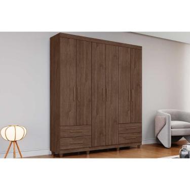 Imagem de Guarda Roupa Casal 6 Portas E 4 Gavetas C- Pés Canadá Plus Cacau - Conquista