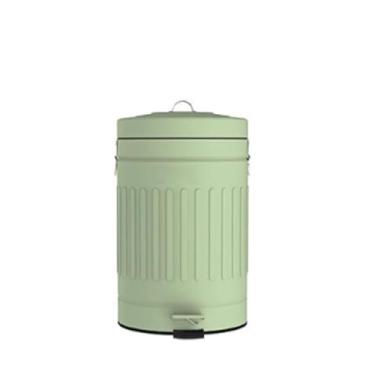 Imagem de Lixeira Lixeira redonda com pedal e tampa, Lixeira de cozinha em aço inoxidável, Cesto de papéis para casa, cozinha e escritório Lixeira(Green)