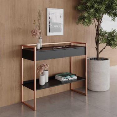 Imagem de Aparador com Prateleira Dexter Preto Cobre - CASA H