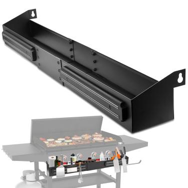 Imagem de Suporte de chapa frontal com 2 suportes magnéticos de ferramentas para chapa Blackstone de 91 cm, prateleira frontal de grande capacidade para fácil acesso, suporte de grelha para acessórios de chapa