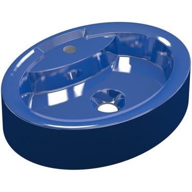 Imagem de Cuba De Apoio Oval C01 Para Banheiro Onix O43 Azul Escuro