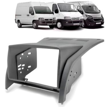 Imagem de Moldura 2 Din Peugeot Boxer 2006 à 2016 Cinza Painel Central Multimidi