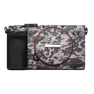 Imagem de Mebont Adesivo de capa de câmera antiarranhões para câmera Sony Alpha 7C II Full-Frame com lente intercambiável #Camuflagem de campo