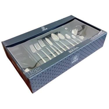 Imagem de Faqueiro 130 Peças Berna Aço Inox Caixa Litografada Wolff