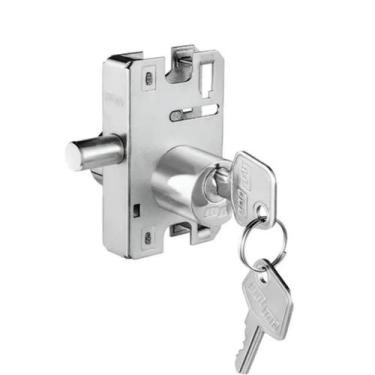 Imagem de Fechadura Vidro Blindex Porta De Bater Pino e Cilindro Redondo - MM FE