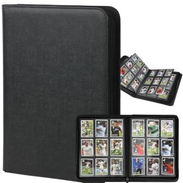 Imagem de Trading Card Binder, Porta Cartões, 9 Pocket Pages Sleeves Hold Up 360 Cards, Card Binder Carrying Holder, para Yugioh, para MTG e Outros TCG, Card Holder(Black)
