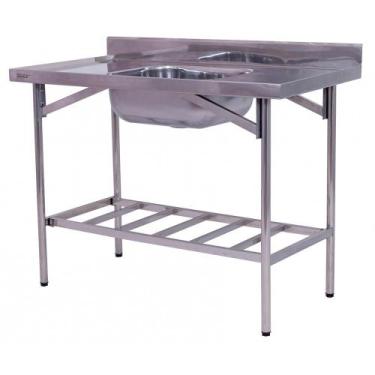 Imagem de Pia Industrial Benfati Inox 430 120x60cm Paneleiro Gradeado com 1 Cuba