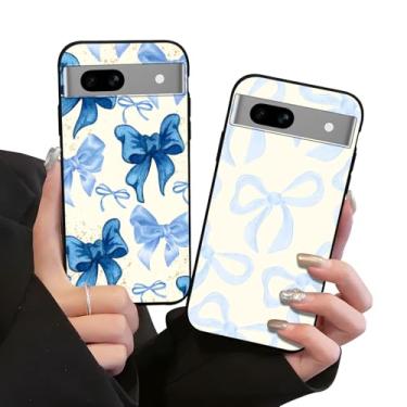 Imagem de Zrutru Pacote com 2 capas de telefone estéticas e elegantes com laço preppy para Google Pixel 7A 5G 15.5 cm, capa protetora de TPU de silicone macio para meninas e mulheres, capa protetora de TPU
