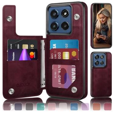 Imagem de DJDUCK Capa carteira projetada para Moto G Stylus 2025 com suporte para cartão, [capa de fecho magnético] [proteção de couro com bloqueio de RFID] à prova de choque feminina e masculina para Moto G