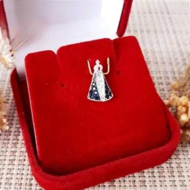 Imagem de Pingente Nossa Senhora Aparecida manto zircônia azul Mini, material pr