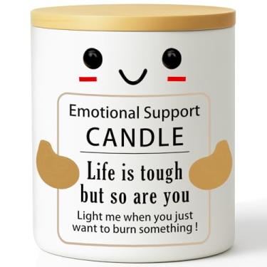 Imagem de Vela divertida de suporte emocional – presente de alívio de estresse para mulheres, homens, colegas de trabalho, amigos – vela motivacional de autocuidado perfumada de lavanda para ansiedade