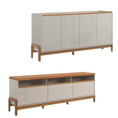 Imagem de Rack + Elegance Buffet Elegance Off White New Jequitiba - Lukaliam Móveis