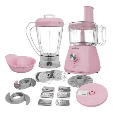 Imagem de Multiprocessador Rosa Britânia 12 em 1 1000W Turbo com Batedeira, Rosa