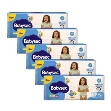 Imagem de Kit 5 Fraldas Babysec Ultrasec Hiper Galinha Pintadinha XG com 56 unid