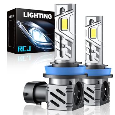 Imagem de RCJ Lâmpadas de neblina H11/H8/H9, tamanho 1:1 35000LM mais brilhante 6000K branco frio com ventilador de 13000 RPM, plug-n-play, pacote com 2