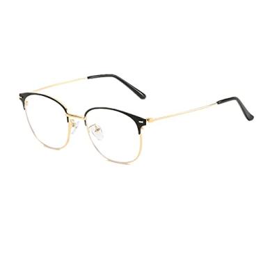 Imagem de Shiratori Novos Óculos Vintage De Meia Armação Com Lentes Transparentes E Sem Aro (Preto Dourado…)