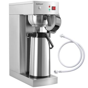 Imagem de NUPANT Máquina de café Airpot comercial de enchimento automático 2,2 L/2,1 l / 2,097 g com garrafa térmica quente 24 horas, dispensador de café de aço inoxidável, 120 V/1450 W para restaurante e