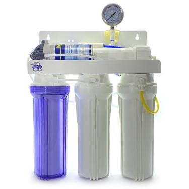 Imagem de Filtro Osmose Reversa 150gpd 570 L/dia + Manômetro + Bomba - BR Fish A