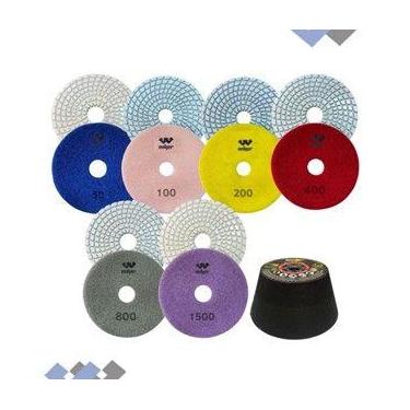 Imagem de Kit 6 Lixa+Rebolo P/ granito preto são gabriel - Anker