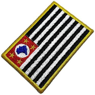 Imagem de Bandeira Estado São Paulo Brasil Patch Bordada Termo Adesivo - BR44