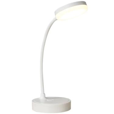 Imagem de Luminária de Mesa Branca LED com 3 Níveis de Iluminação e Intensidade Dimerizável – Design Moderno Cabo USB