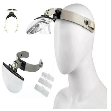 Imagem de Oculos lupa maos livre profissional led lente de cabeca aumento esteti