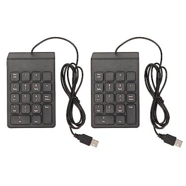 Imagem de Teclado Numérico, Teclado Numérico Com Fio Conexão USB Ergonômico 18 Teclas Plug and Play Amplamente Utilizado para Escritório (2 pedaços)