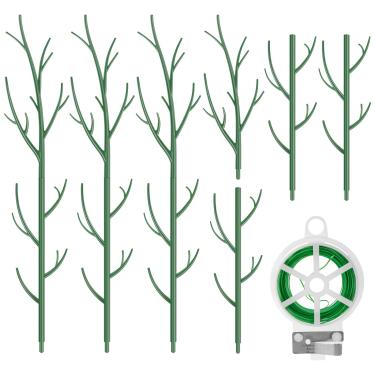 Imagem de Estacas empilháveis de suporte de plantas, estacas para plantas internas e externas para Monstera, Pothos, palitos de plantas de 19,8 m com galho de árvore, suporte para prateleira de treliça alta