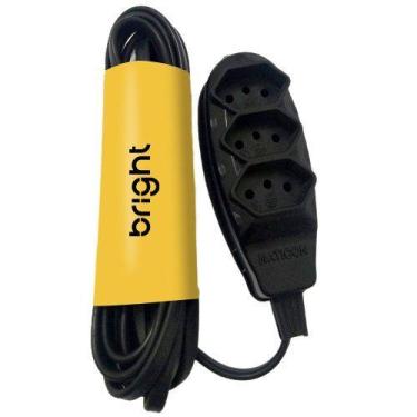 Imagem de Extensão Elétrica 2 Metros 3 Pinos 2P+T Bivolt Preta Bright
