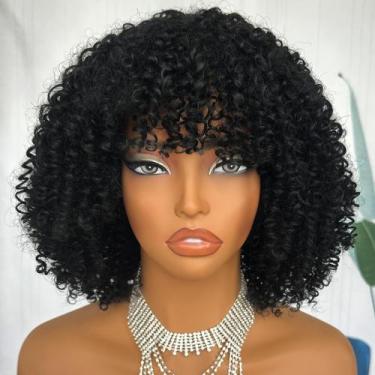Imagem de Peruca SOKU curta encaracolada com franja Afro Kinky Curly Hair 25cm