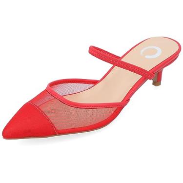 Imagem de Journee Collection Womens Allana Slip On Kitten Heel Mule Pump Red 6.5 Medium Womens US