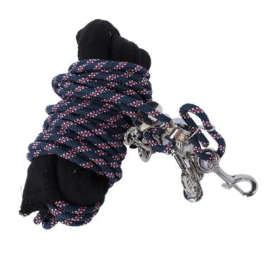 Imagem de ZAWELIYO Corda ajustável para treinamento de cavalos e pulmões, corda de treinamento de equilíbrio coberta de lã com clipe rápido, corda de auxílio para trem de cavalo