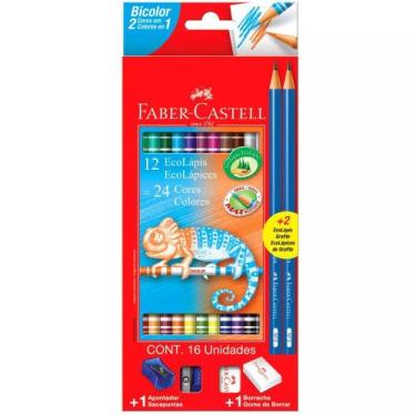 Imagem de Lápis De Cor Faber Bicolor Com 12 Un 24 Cores Faber Castell