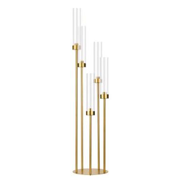 Imagem de Candelabro Fullvaseer Tall 100cm com abajur acrílico dourado