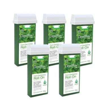 Imagem de Kit 5 Refil Ceras Depilação Hortelã Refil Roll On Depilatória Depilfla