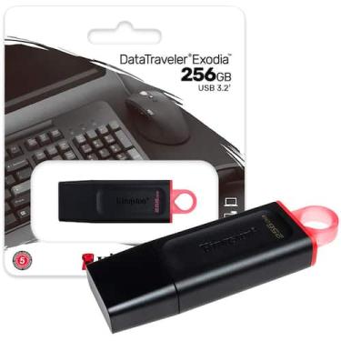 Imagem de Pen Drive Kingston DataTraveler Exodia 256GB USB 3.2 Gen1, com Tampa P