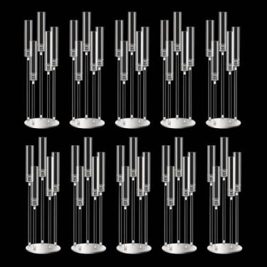 Imagem de 89 cm, 10 peças centrais de candelabro de acrílico para mesas, 5 braços, centros de mesa de casamento para decorações