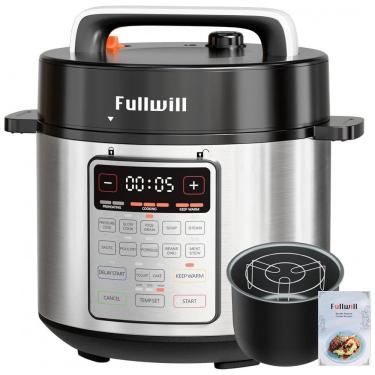 Imagem de Panela de Pressão Elétrica Fullwill 9 em 1, 12 Programas Instantâneos Multi Cooker, Panela Antiaderente de 6 Litros