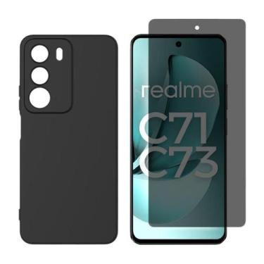 Imagem de Capa Capinha Aveludada Para Realme C71 / C73 Kit Película Vidro 3D / H