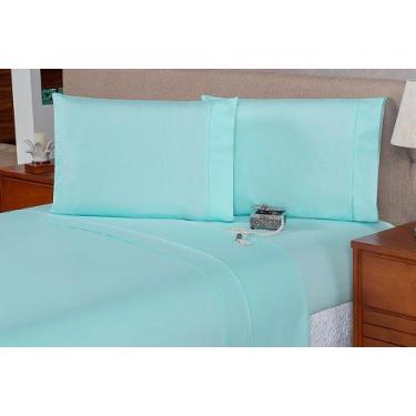 Imagem de Lençol Queen 180 Fios 4 Peças - Rafaloro, Verde Claro