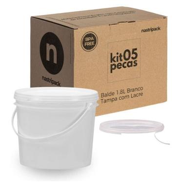 Imagem de Balde Para Frigorificos 1.8L Branco 5 Pçs