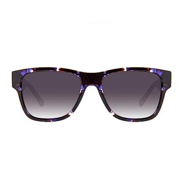 Imagem de Óculos de sol quadrados retrô grandes para mulheres e homens, Tartaruga azul/cinza gradiente, 56-15-140