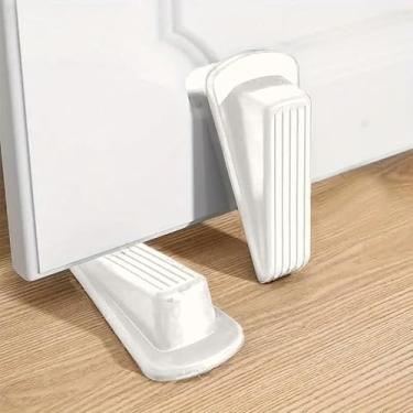 Imagem de 4 pacotes de batentes de porta de borracha, batentes de porta para parte inferior da porta para carpete porta resistente, para parte inferior da porta em azulejo, concreto, carpete (branco)